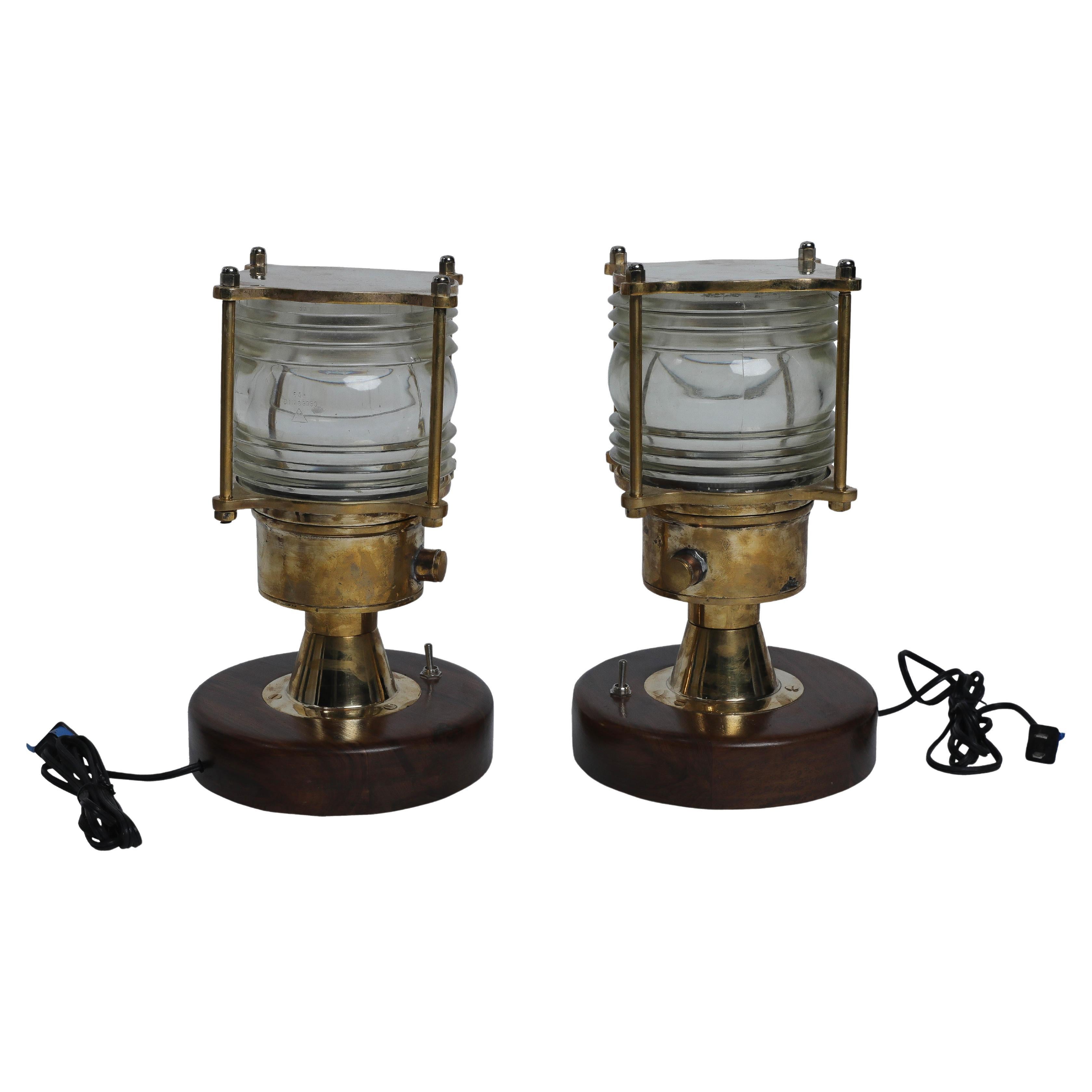 Pair of Nautical Brass Navigational Ship's Post Lights