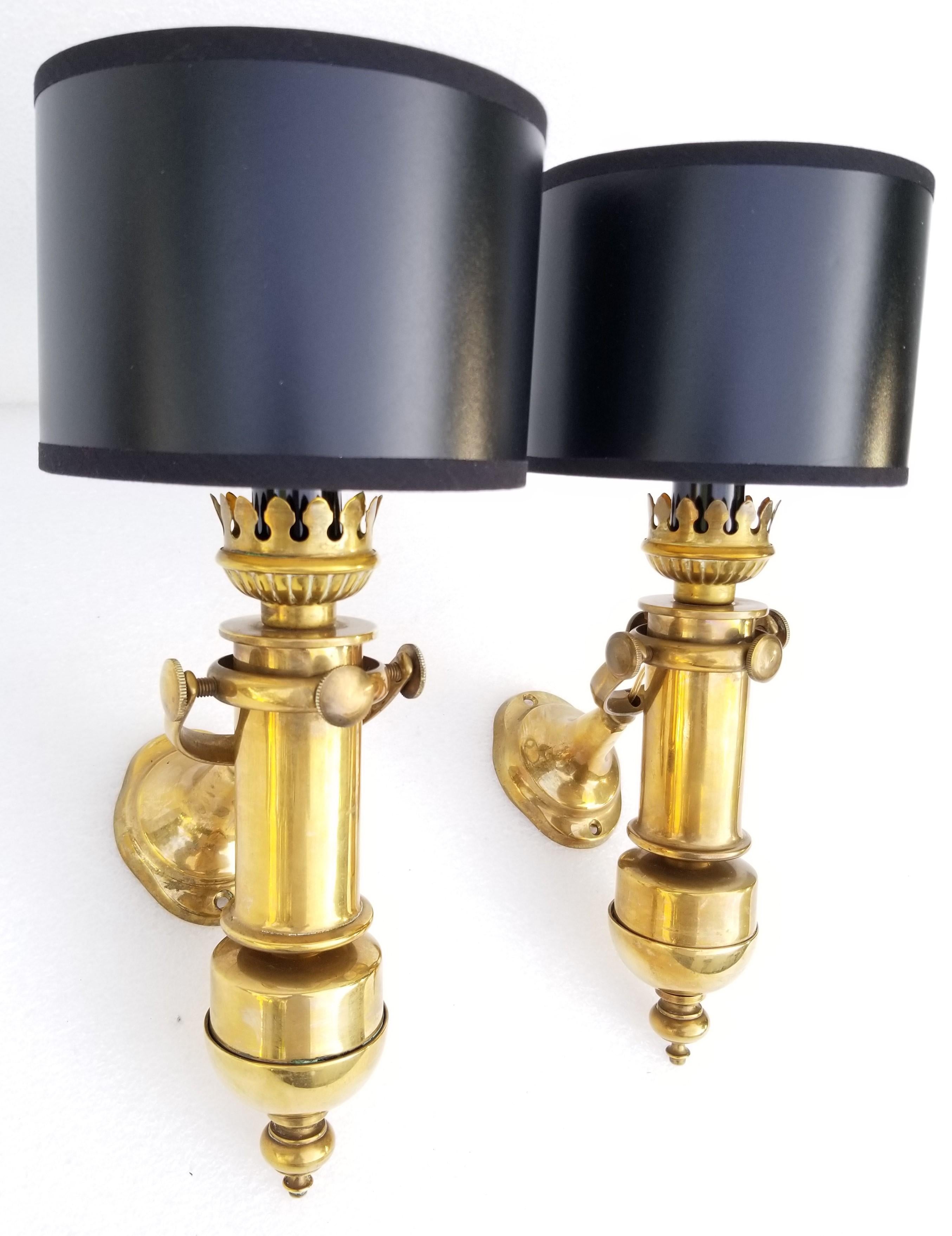 Pair of Nautical Bronze Sconces, 3 Pairs Available In Good Condition In Miami, FL