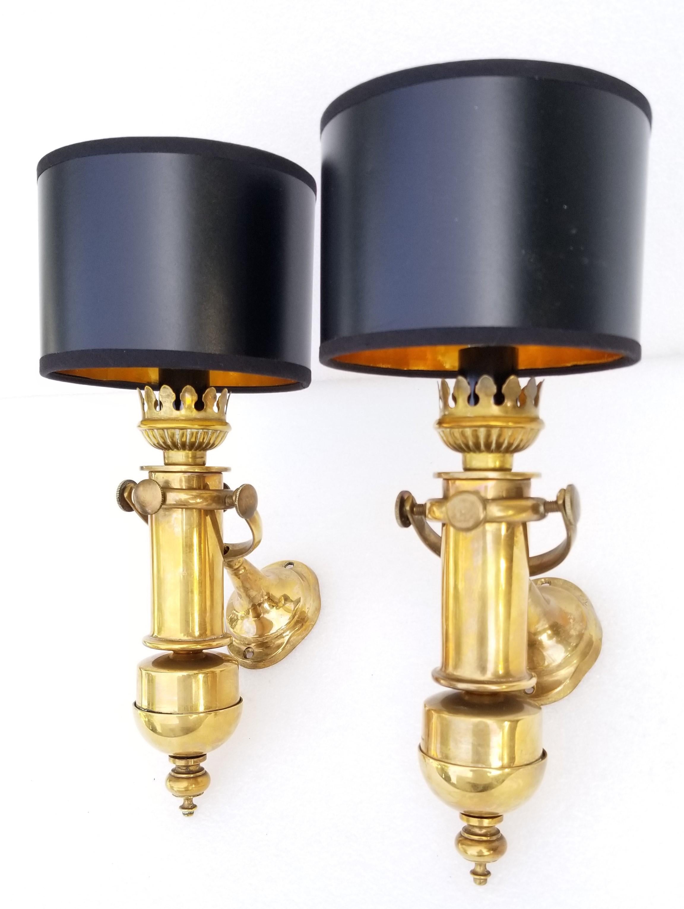 Late 20th Century Pair of Nautical Bronze Sconces, 3 Pairs Available
