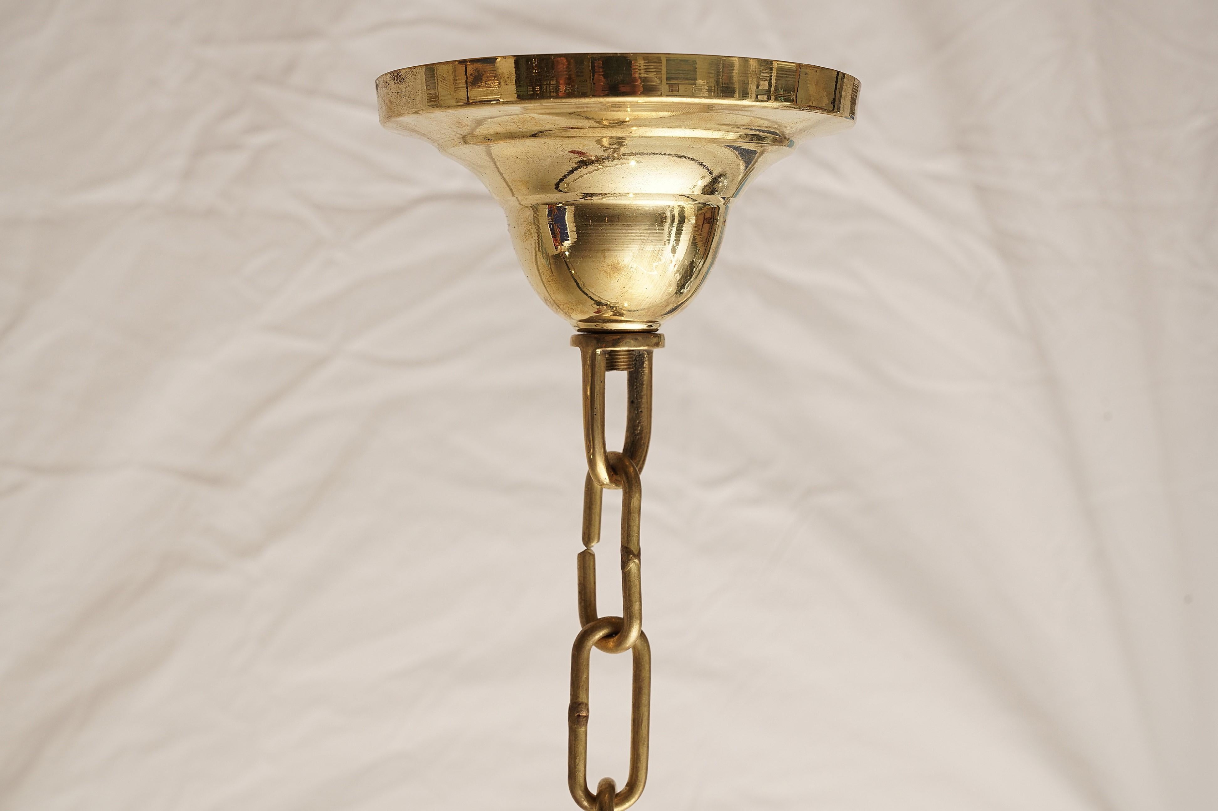 20th Century Pair of Nautical Copper and Brass Pendant Light Lanterns