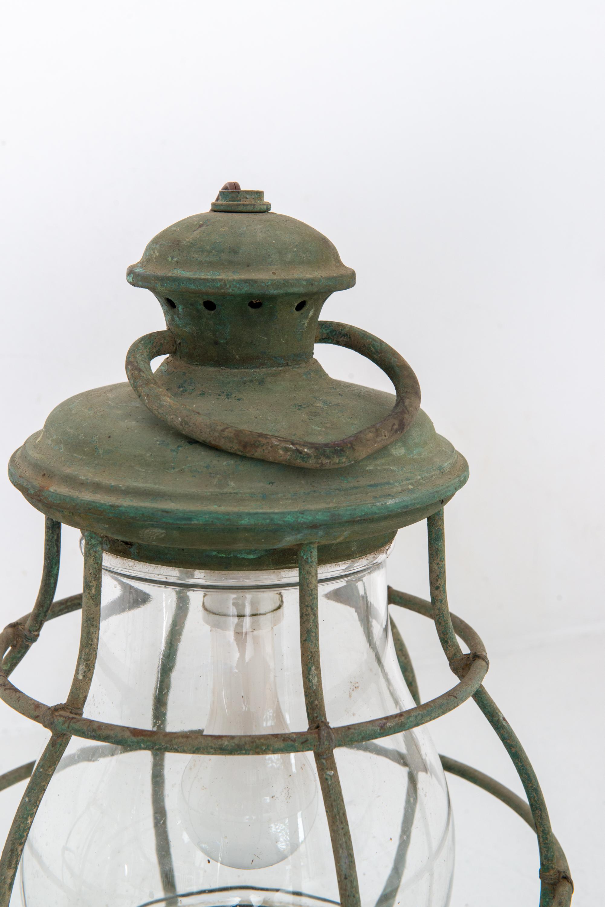 Pair of Nautical Copper Lanterns For Sale 2