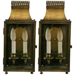 Used Pair Nautical Lantern Sconces