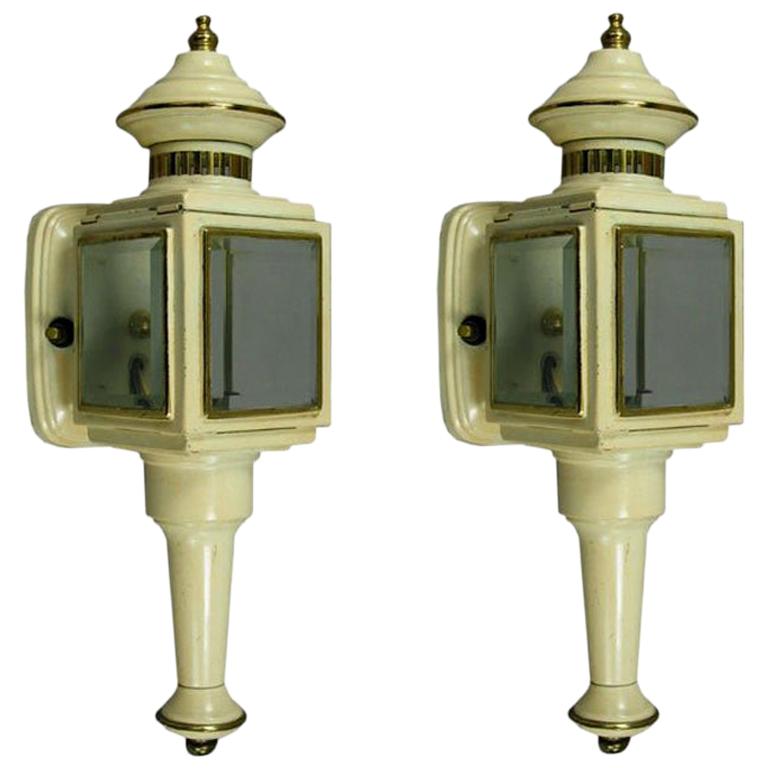  Pair of Carriage Lantern Sconces