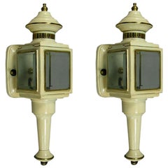 Vintage  Pair of Carriage Lantern Sconces