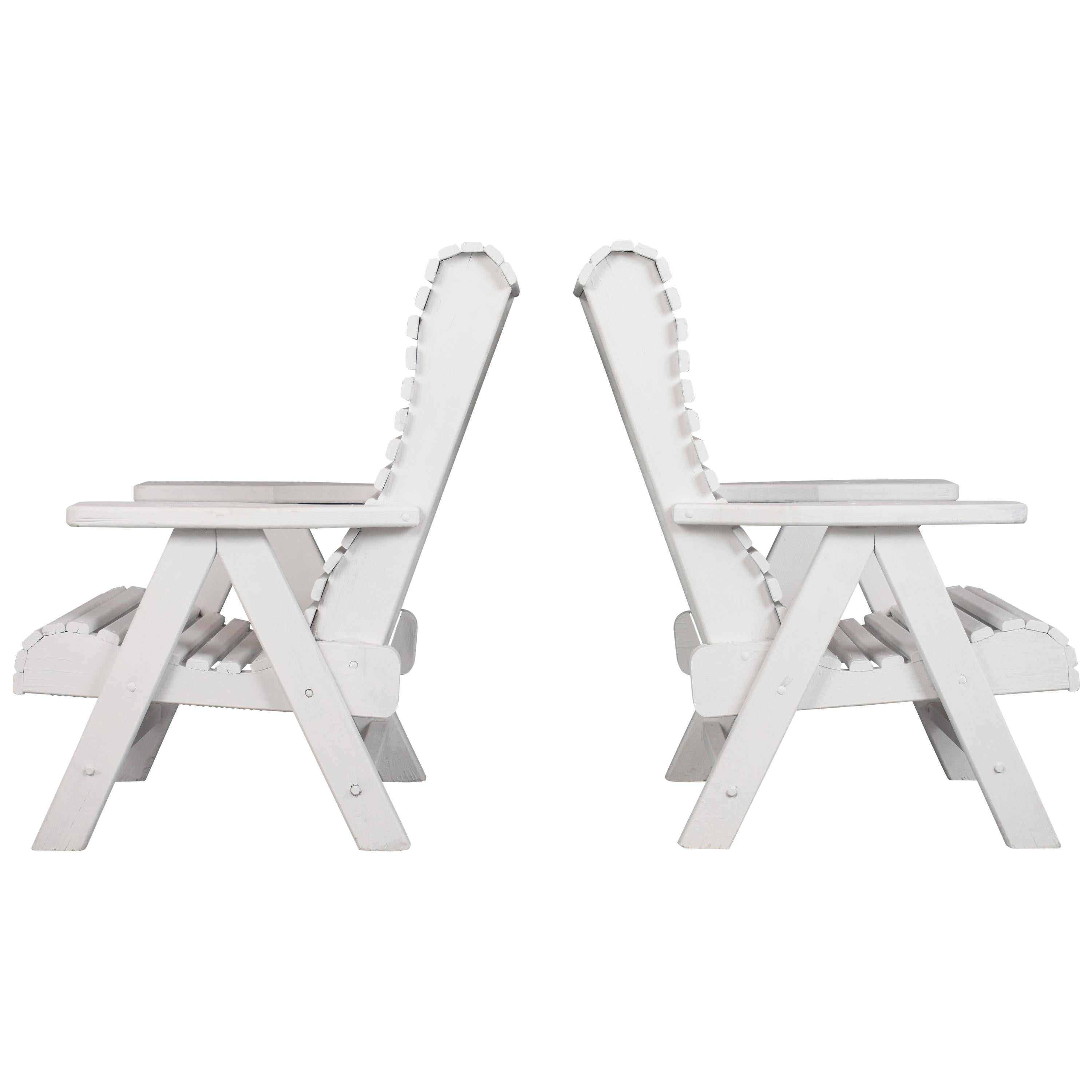 Pair of Metal Outdoor Lounge Chairs at 1stDibs