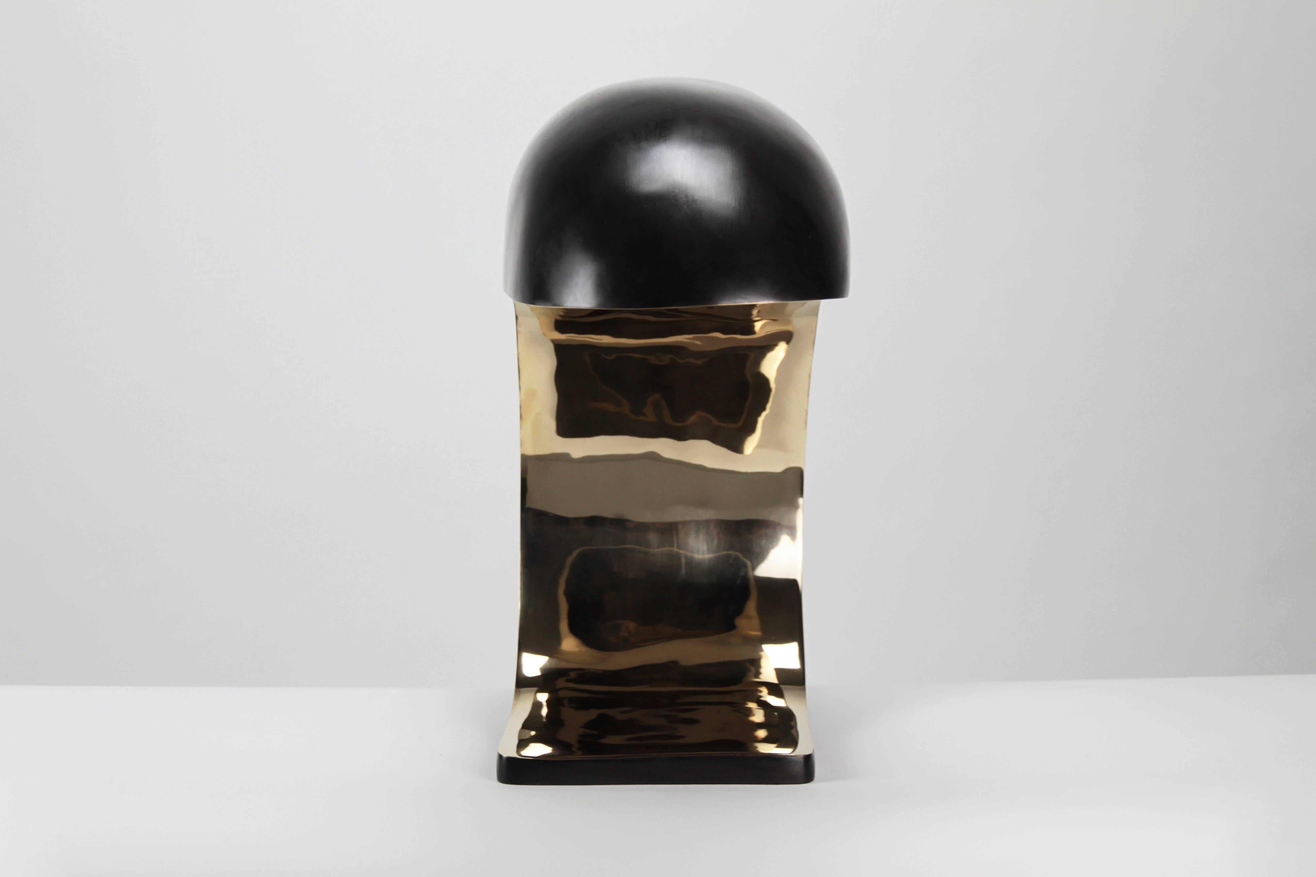 Américain Paire de lampes de table d'étude Nautilus en bronze moulé de Christopher Kreiling Studio en vente