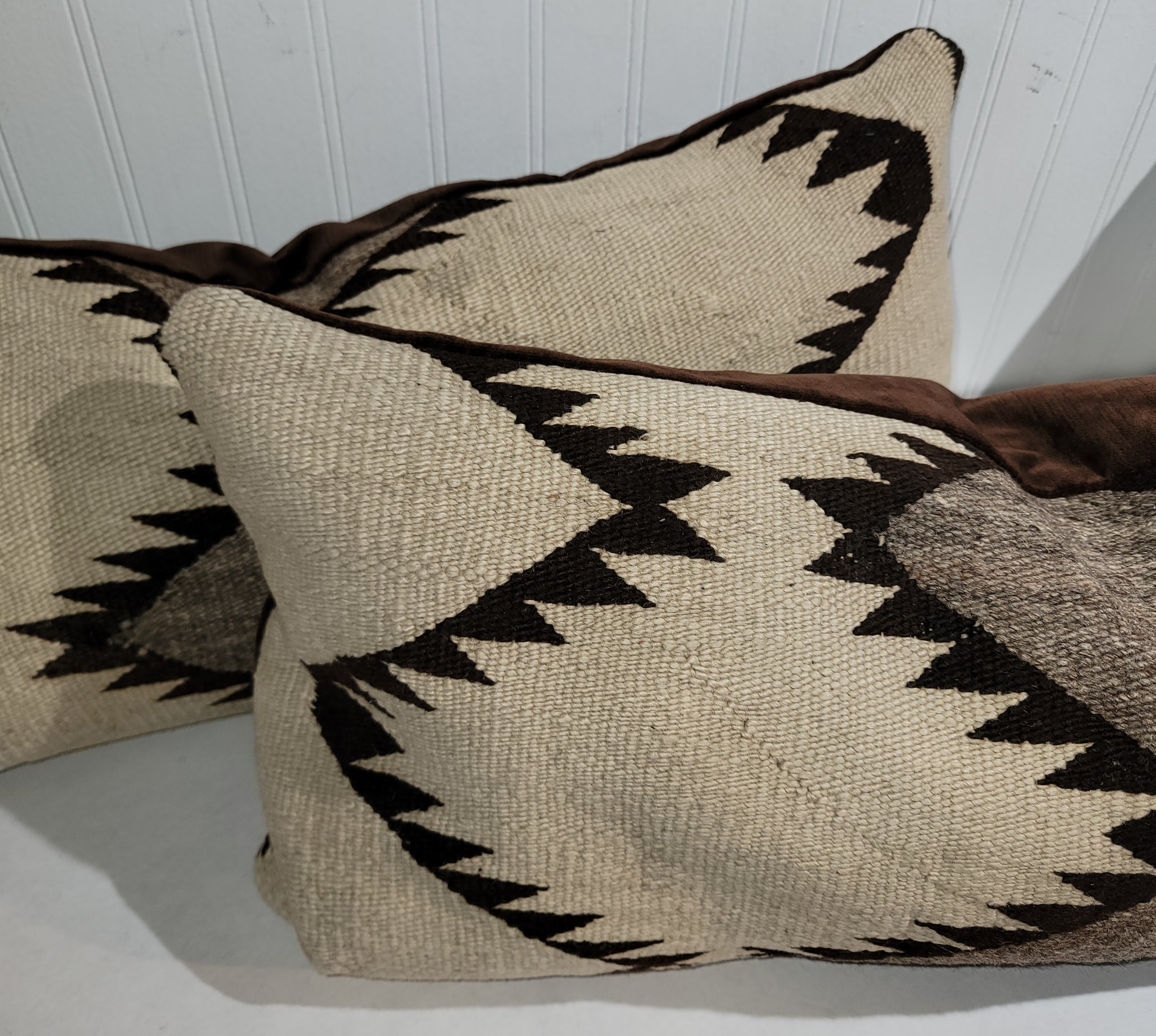 Clean wool Geometric eye dazzler jigsaw pattern Bolster Pillows. Wonderful clean design with great modern feel.