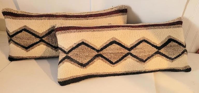 North American Pair of Navajo Bolster Pillows For Sale