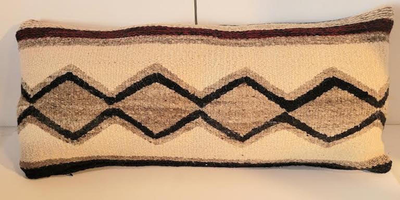 Wool Pair of Navajo Bolster Pillows For Sale