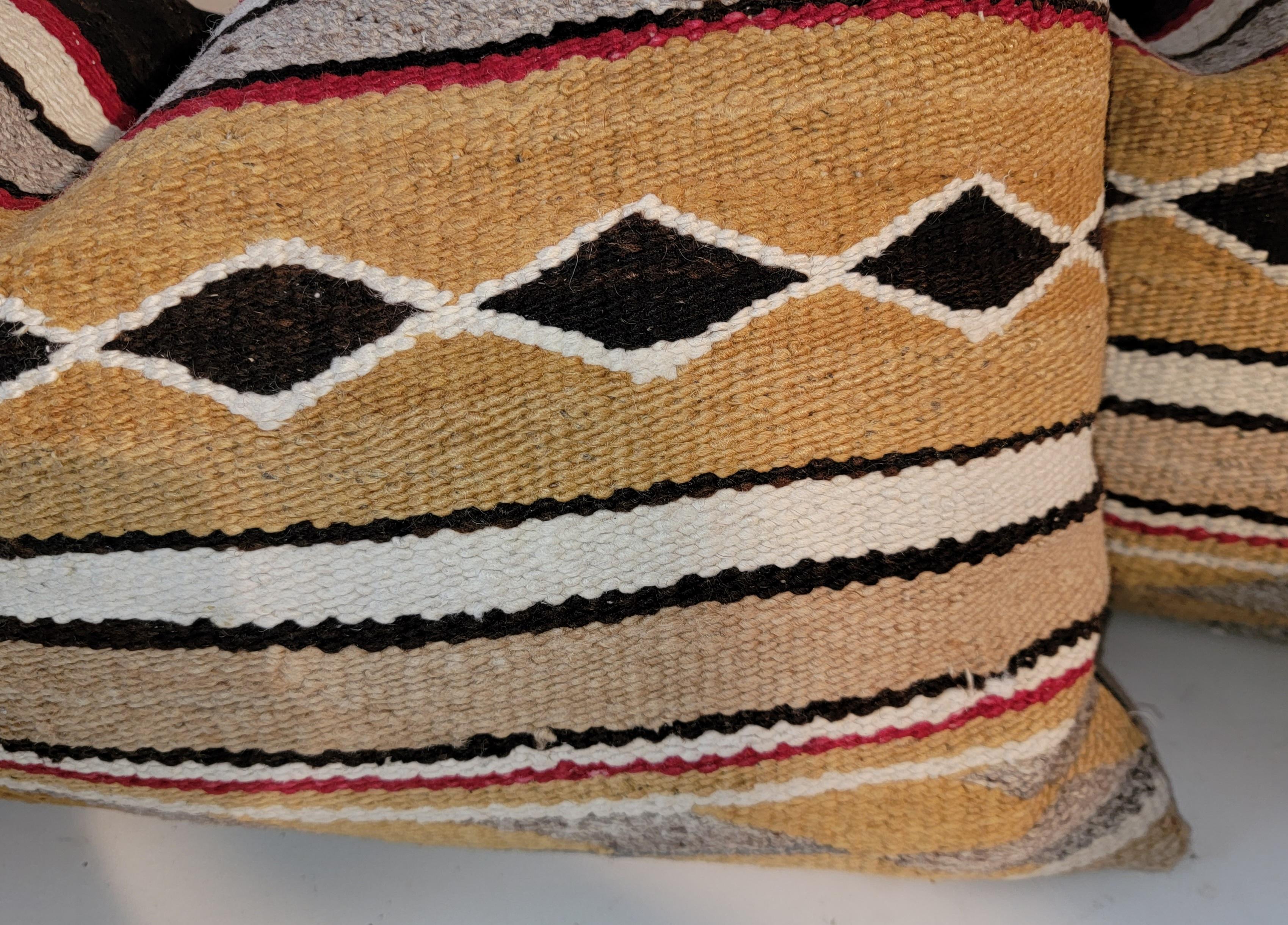 American Pair of Navajo Chinle Rug Pillows For Sale