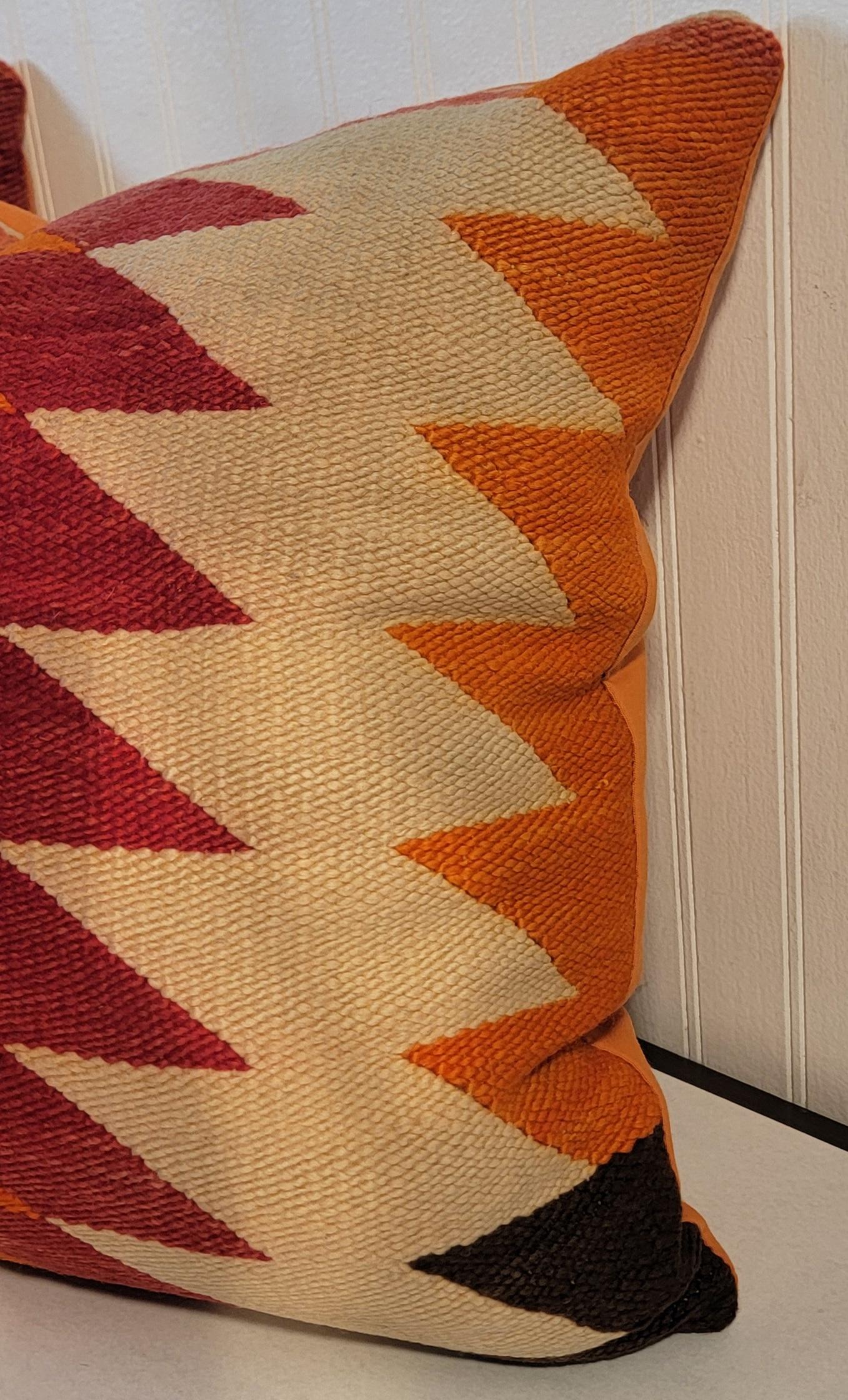 American Pair of Navajo Indian Eye Dazzler Pillows For Sale