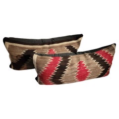 Pair of Navajo Indian Weaving Bolster Pillows -2