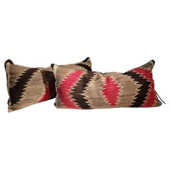 Antique Pair of Navajo Indian Weaving Bolster Pillows -2
