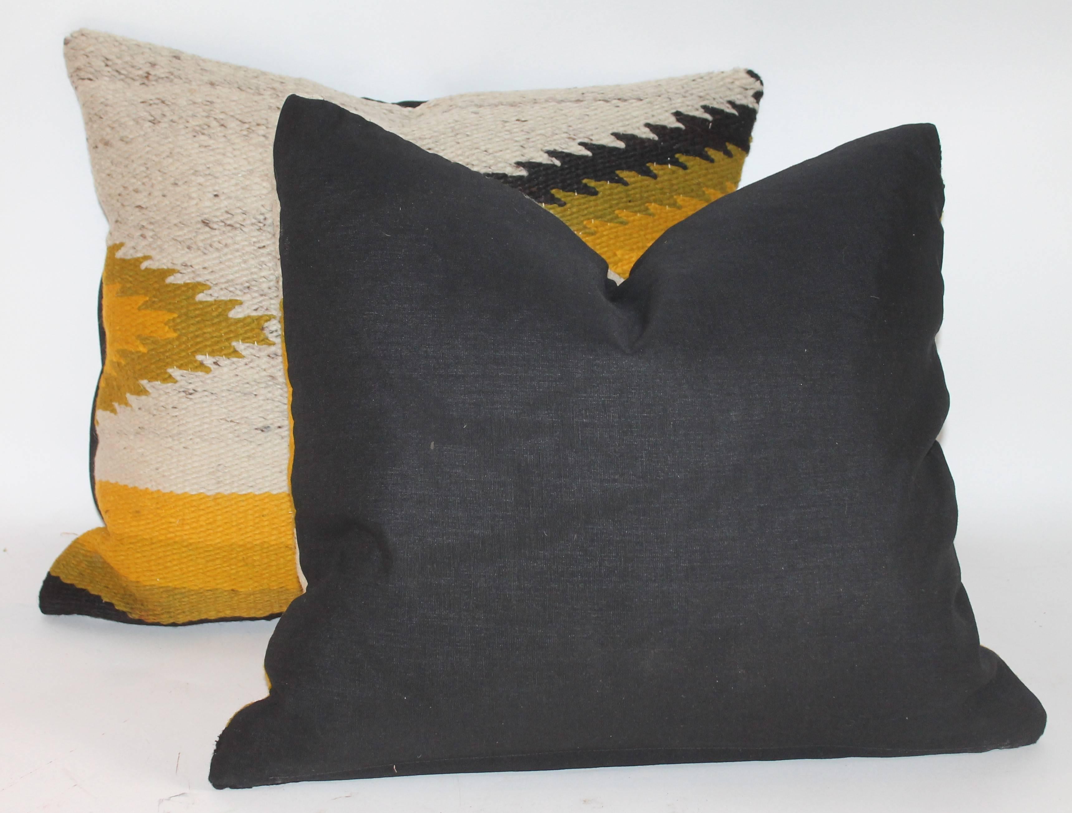 Pair of Navajo Indian Weaving Geometric Pillows 2