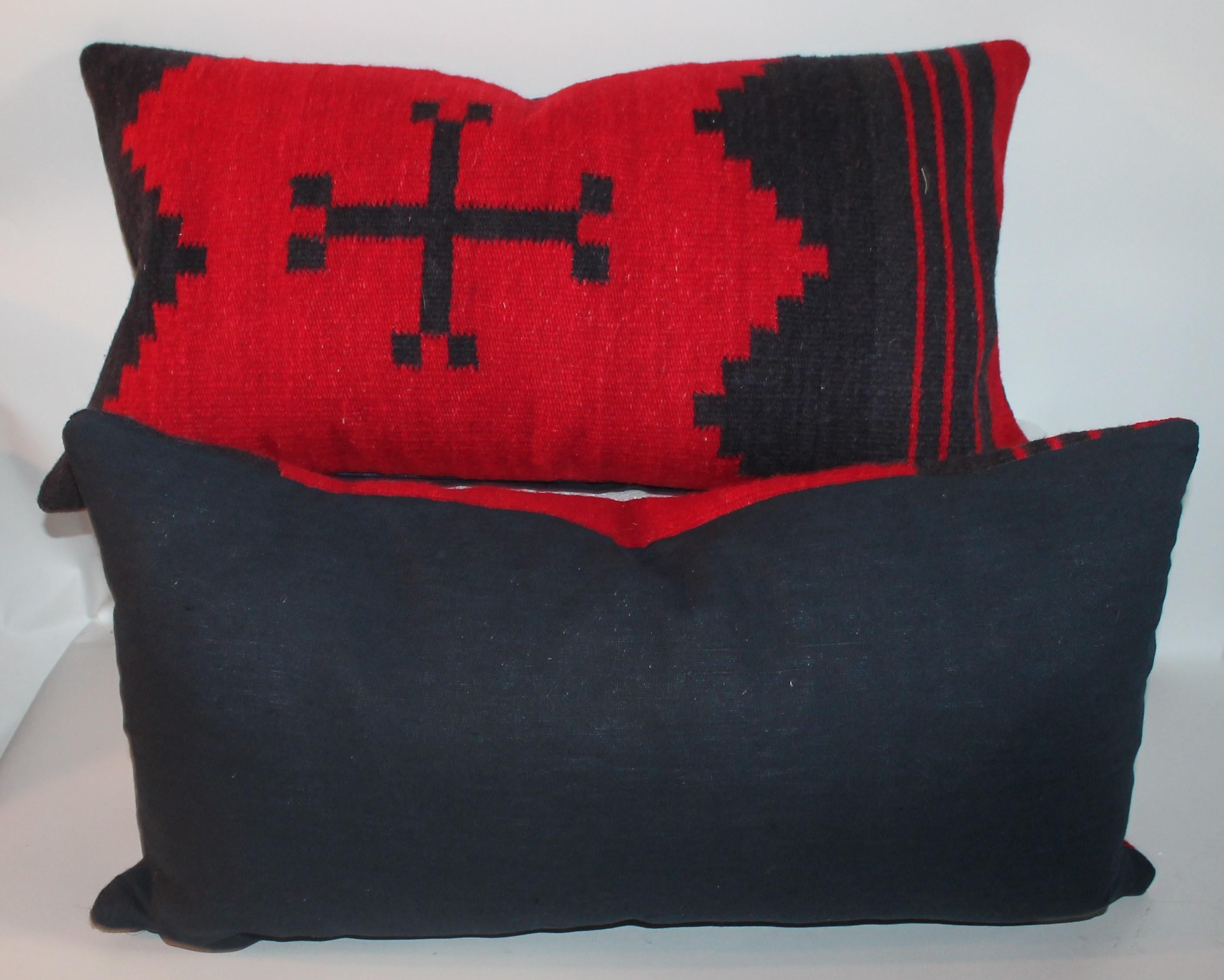 Hand-Crafted Pair of Navajo Indian Weaving Pillows