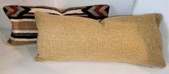 Pair of Navajo Indian Weaving Pillows with a Geometric Pattern