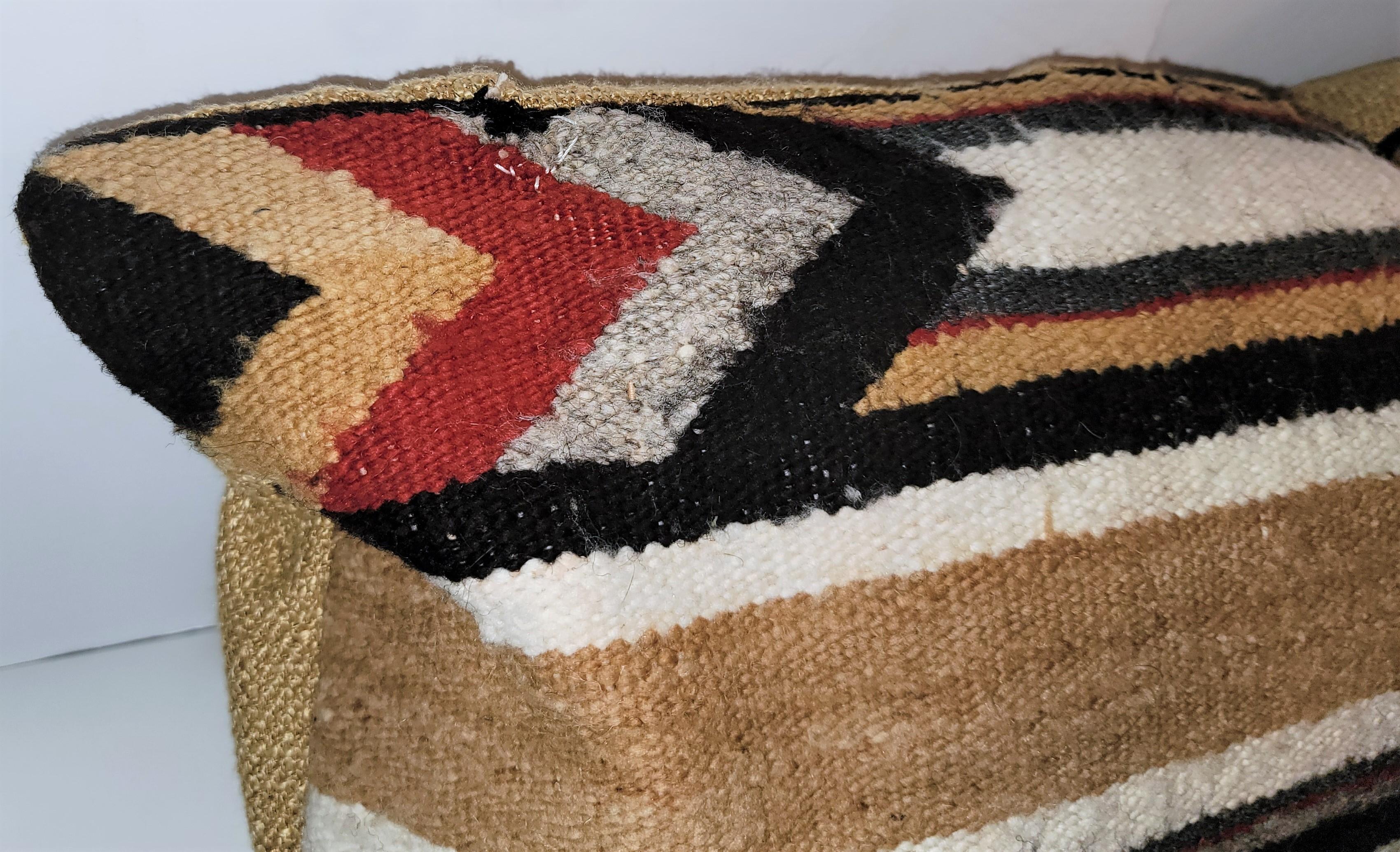 American Pair of Navajo Indian Weaving Pillows with a Geometric Pattern For Sale