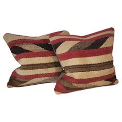 Pair of Navajo Stripe Geometric Pillows