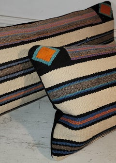 Pair of Navajo Striped Kidney Pillows.