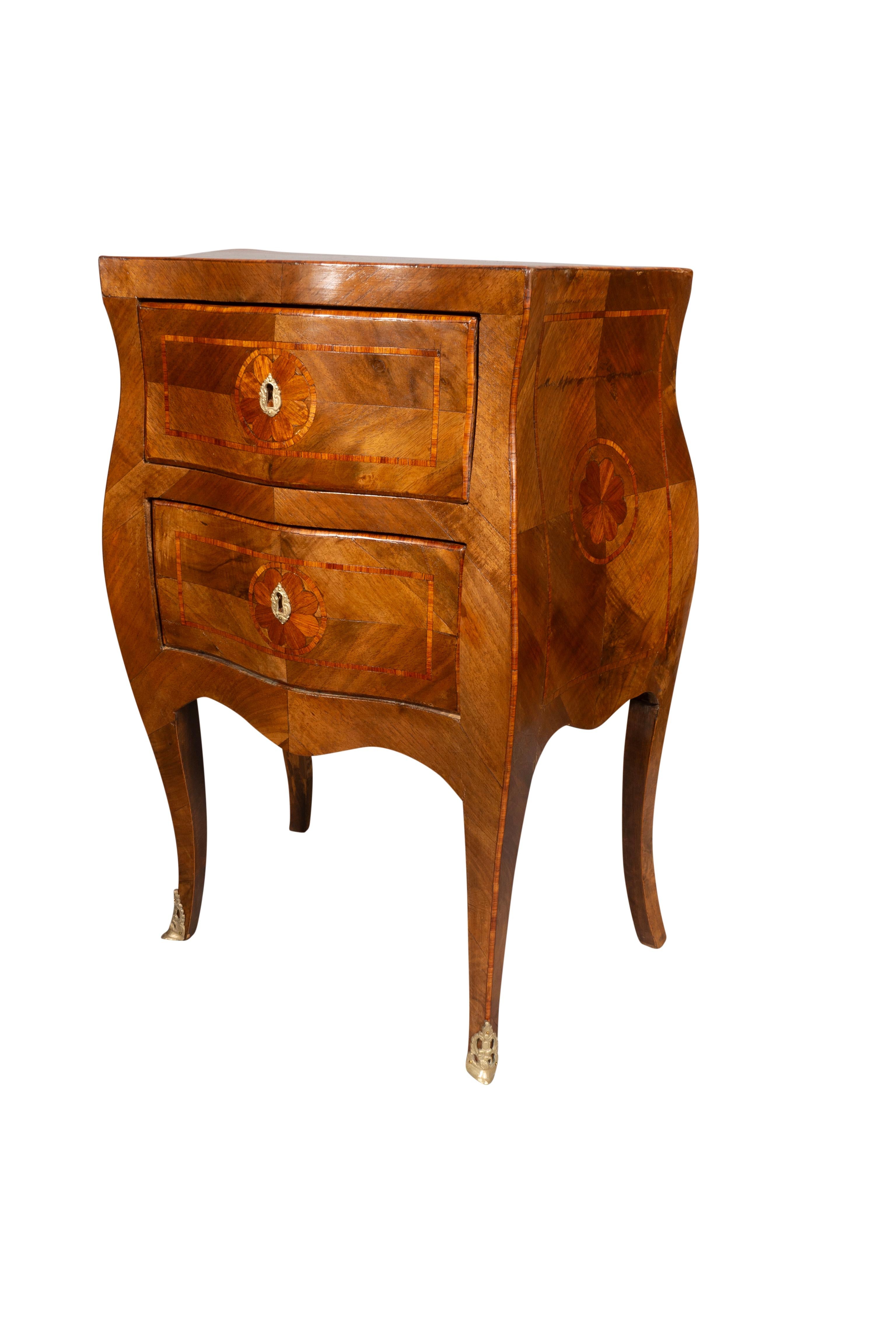 Pair Of Neapolitan Style Walnut Bedside Commodinis 3