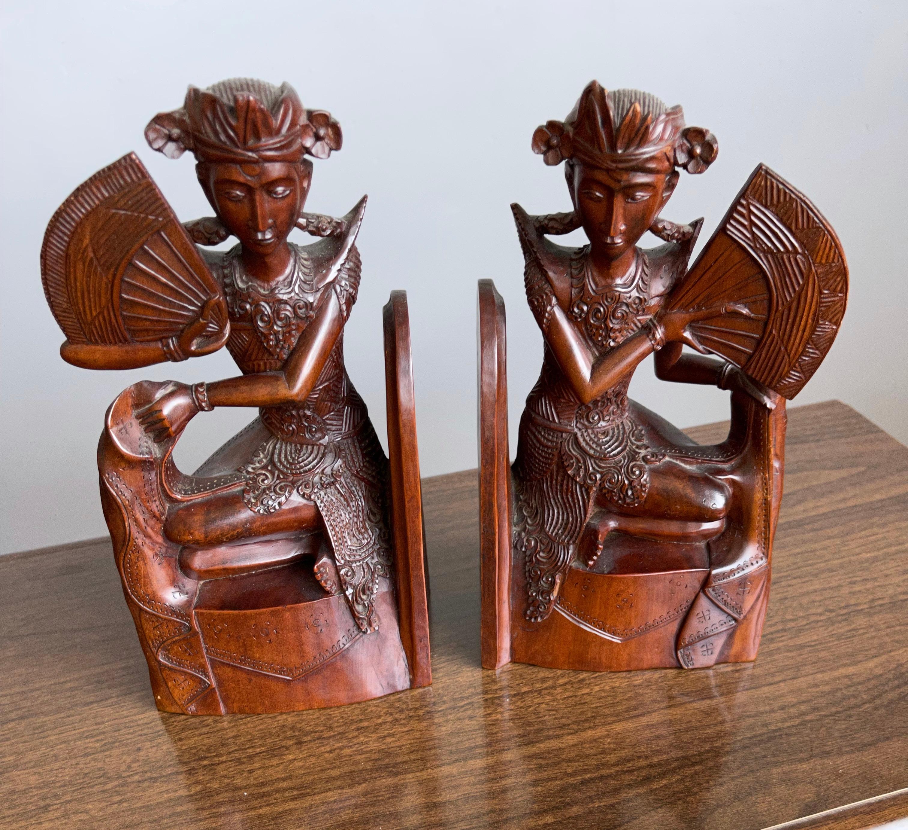 Rare, very well carved and near mint condition, bookends.

If you are looking for a pair of decorative, practical and very well crafted bookends then this rare pair could be gracing your home or office soon. Thanks to their remarkable design and