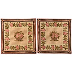 Pair of Needle Point Bedside Carpets or Large Pillows
