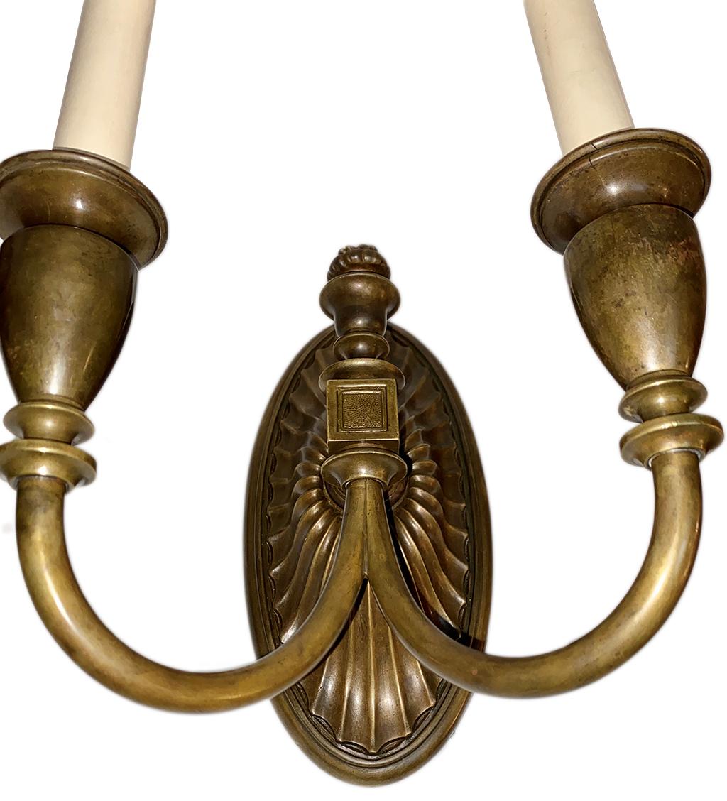 French Pair of Neoclassic Bronze Sconces