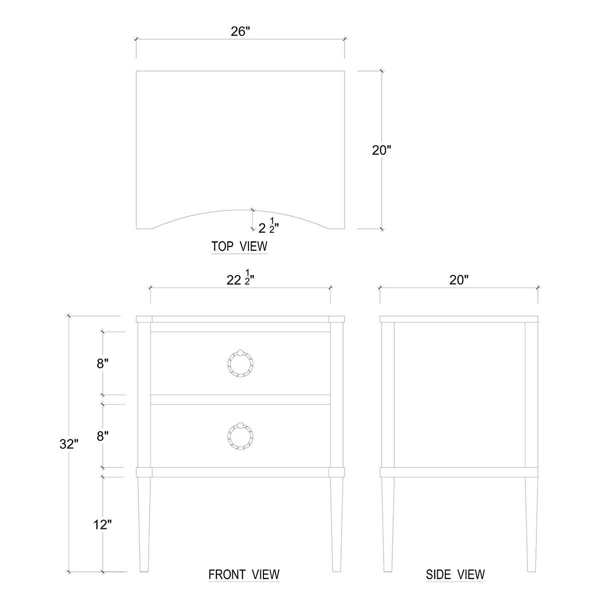 Pair of Neo Classic Incurved Nightstands For Sale 3