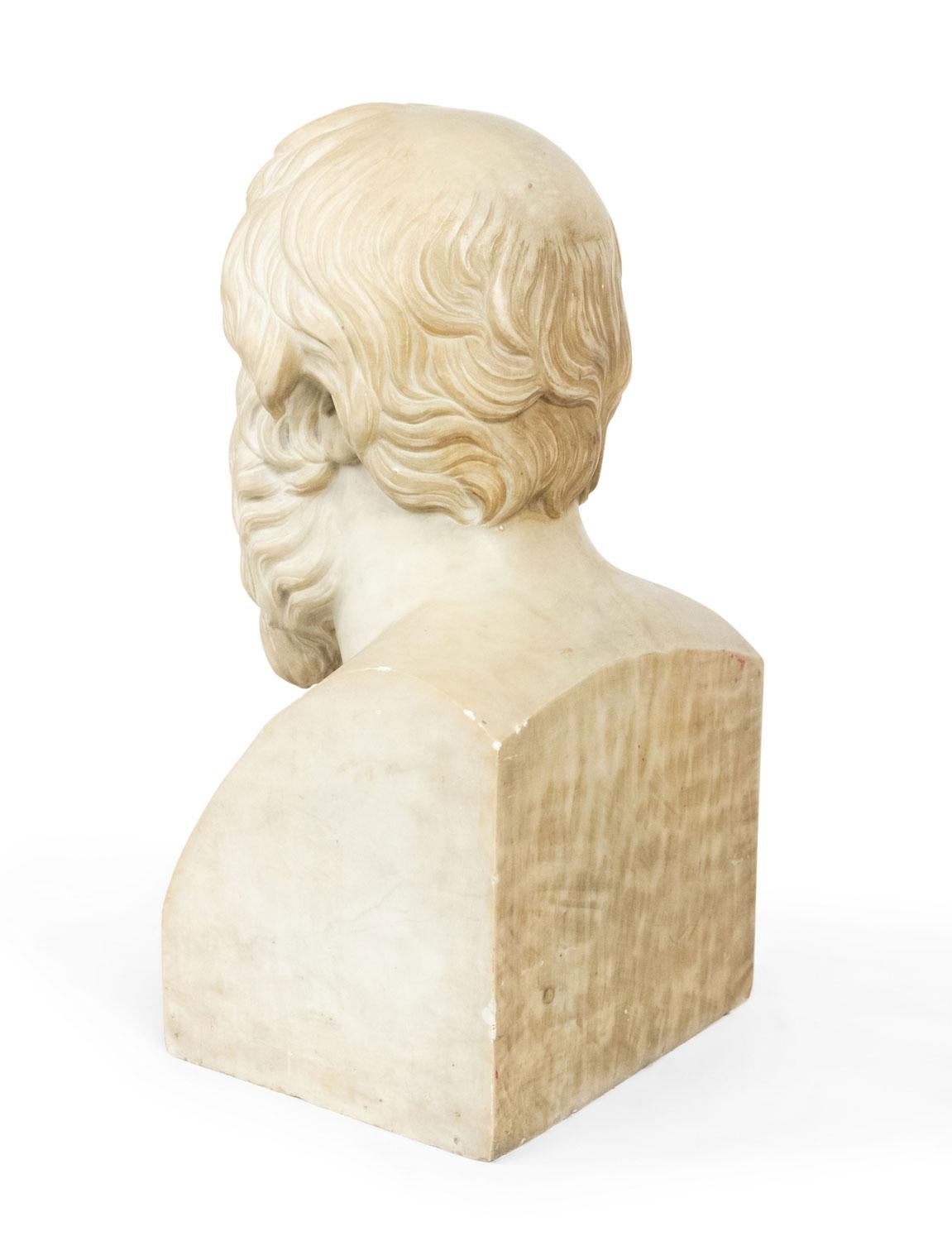 Pair of Neo-classic Marble Diogenes & Socrates Busts im Angebot 4