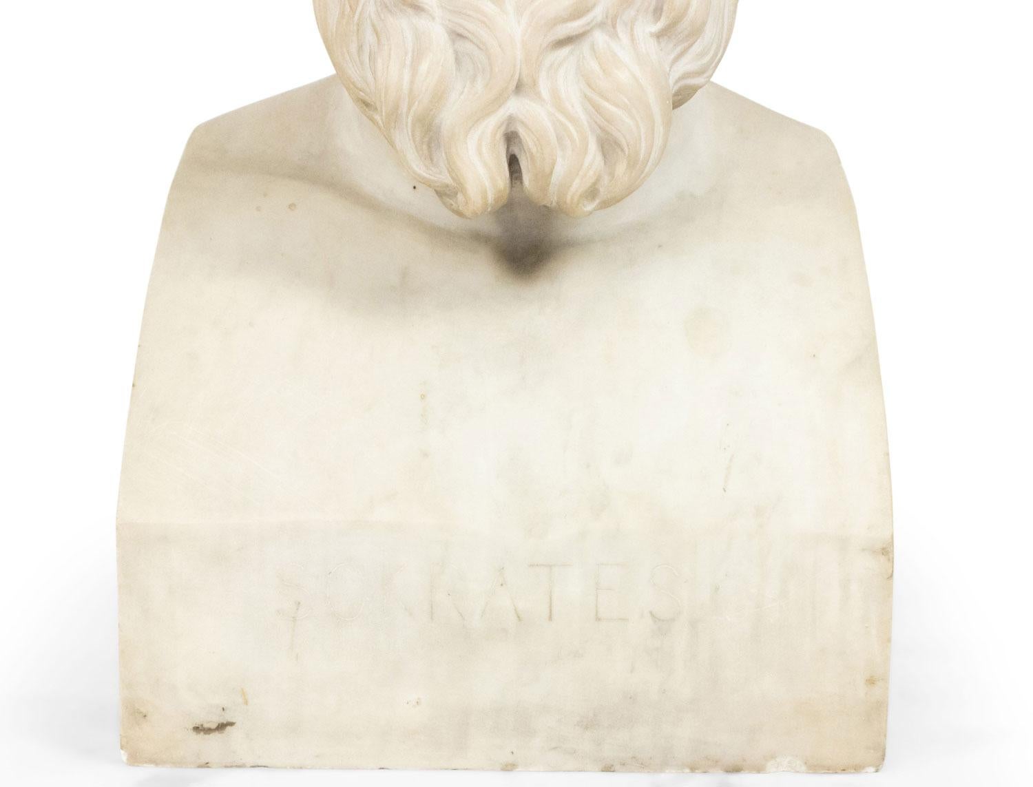 Pair of Neo-classic Marble Diogenes & Socrates Busts im Angebot 6