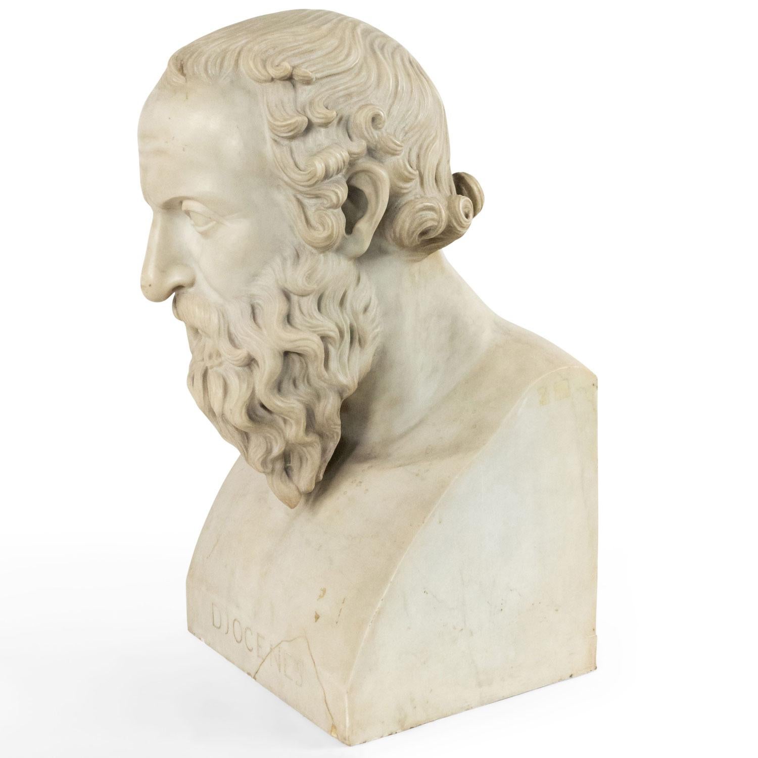 Pair of Neo-classic Marble Diogenes & Socrates Busts (Neoklassisch) im Angebot