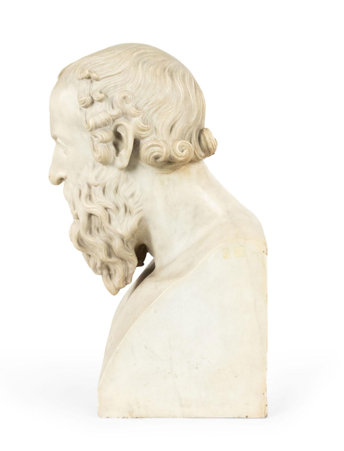 Pair of Neo-classic Marble Diogenes & Socrates Busts (Unbekannt) im Angebot