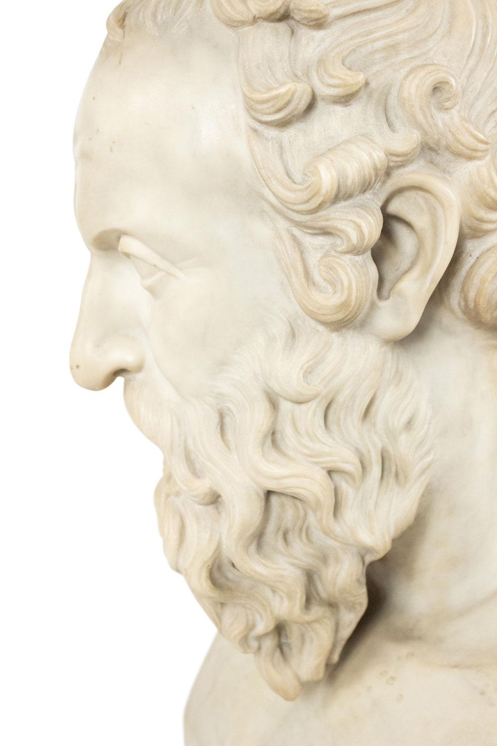 Pair of Neo-classic Marble Diogenes & Socrates Busts im Zustand „Gut“ im Angebot in Queens, NY