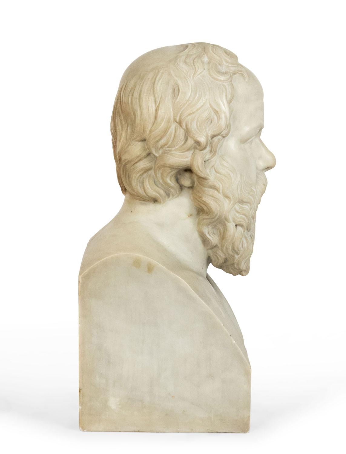 Pair of Neo-classic Marble Diogenes & Socrates Busts (Marmor) im Angebot