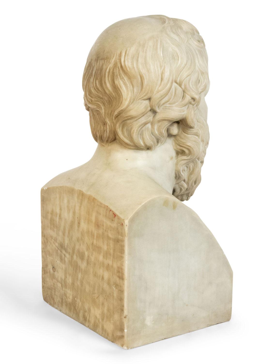 Pair of Neo-classic Marble Diogenes & Socrates Busts im Angebot 1
