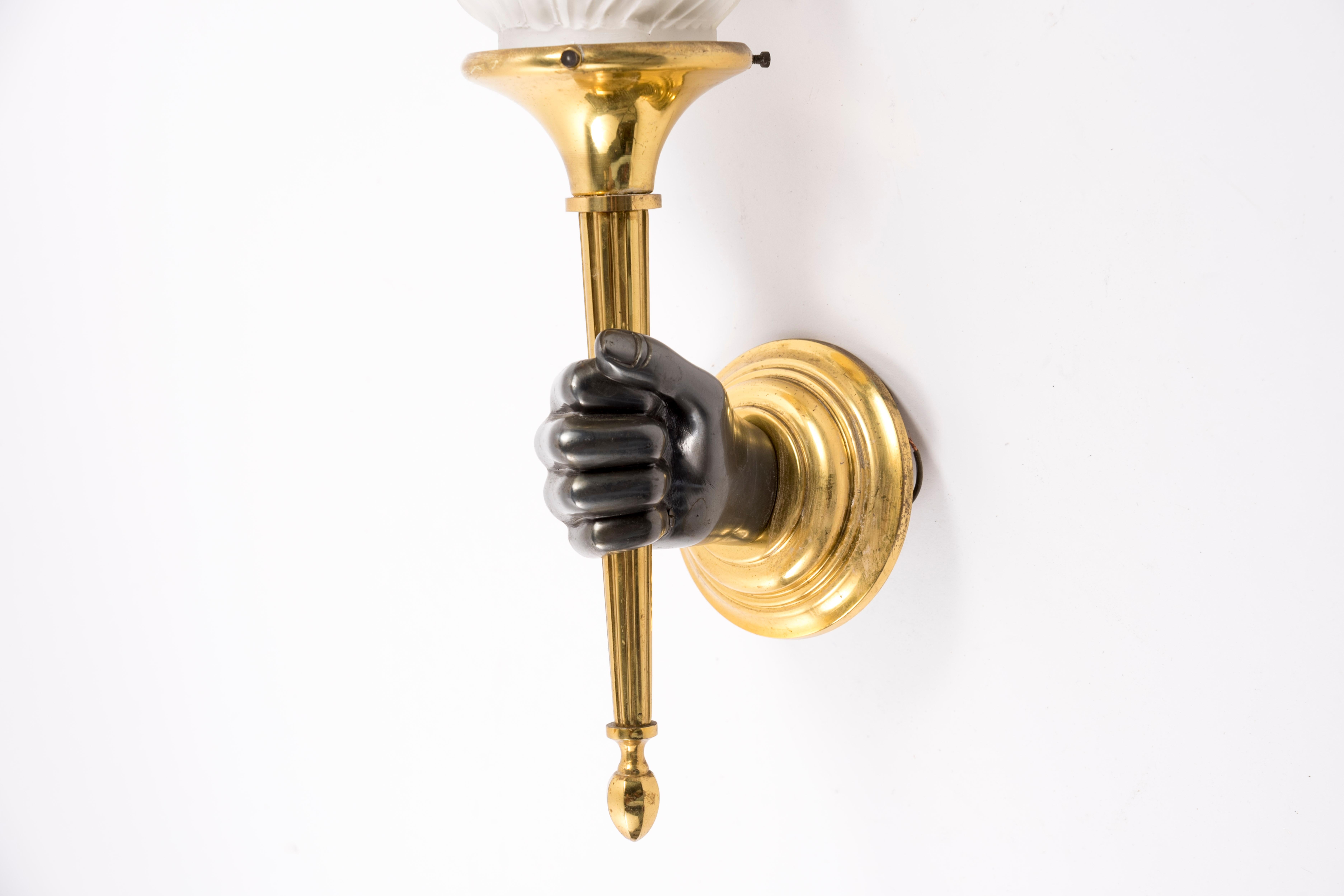Pair of Neo-Classic Sconces in the Style of Maison Jansen For Sale 1