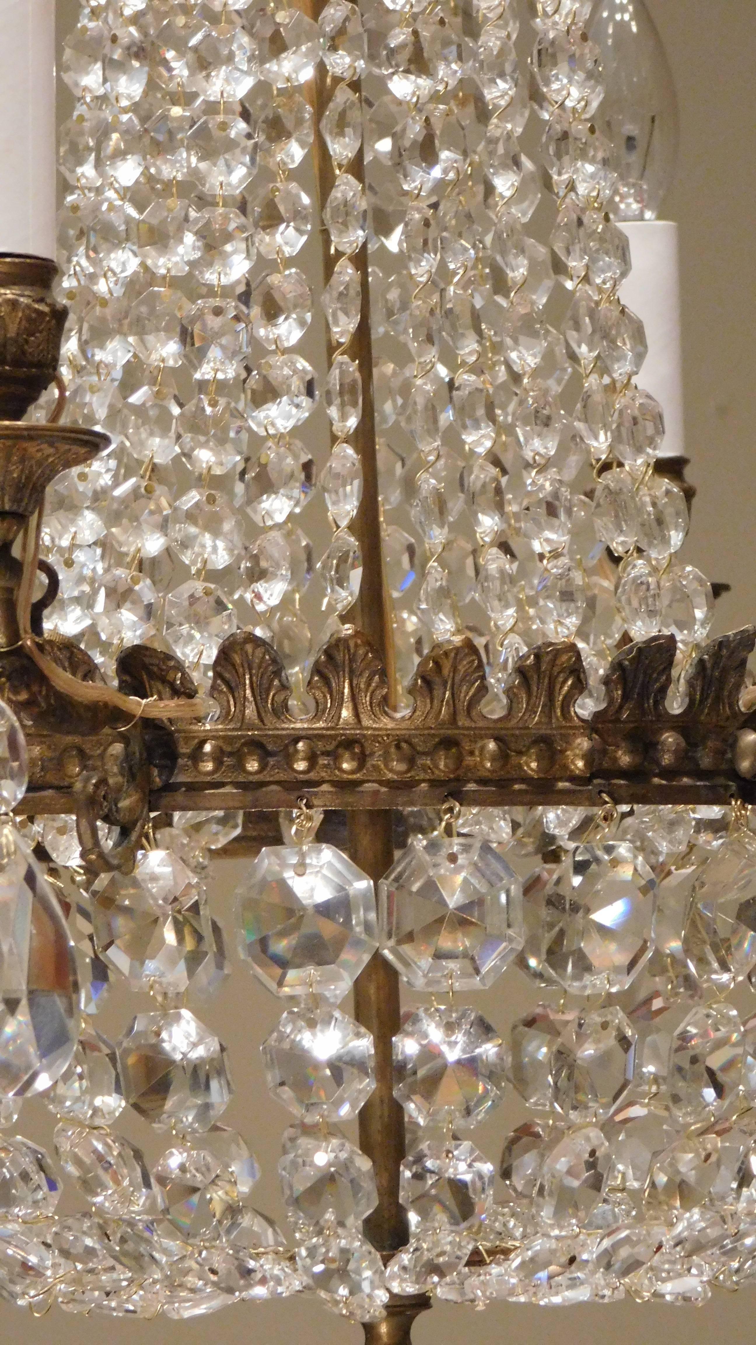 Pair of Neo-Classic Style Six-Light Bronze Chandeliers, France, circa 1890 2