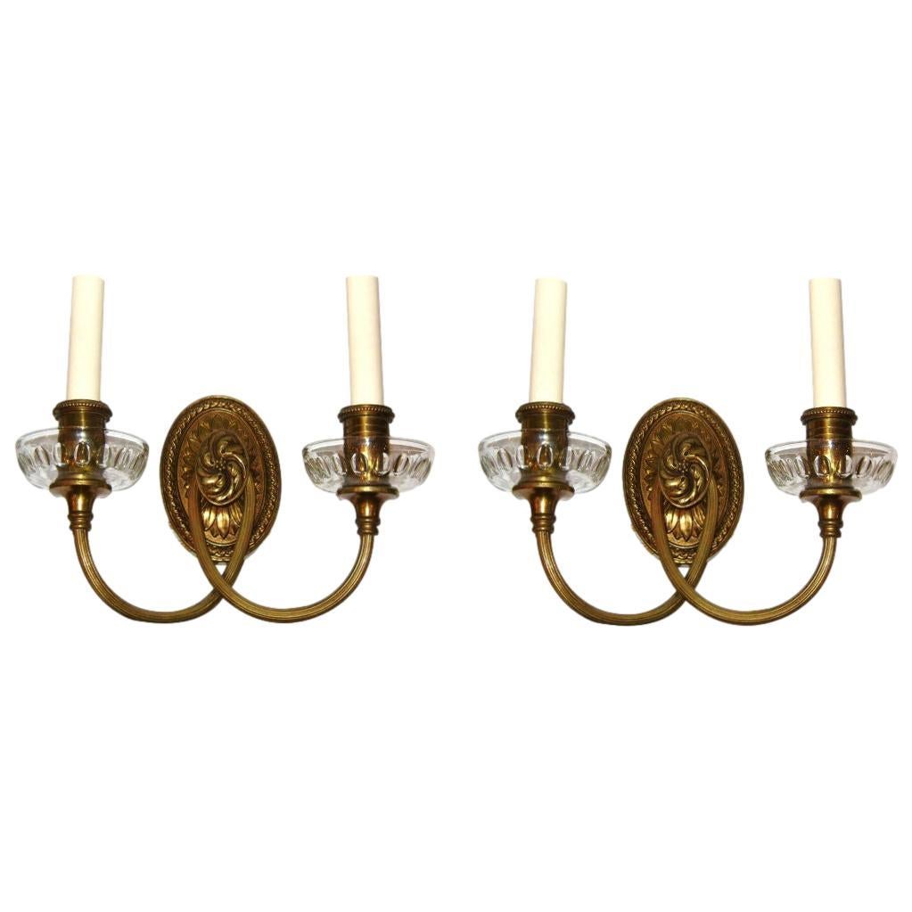 Early 20th Century Pair of Neo Classic Style Sconces For Sale
