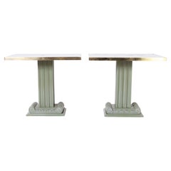 Pair of Neo Classic Tile Top Tables or Stands