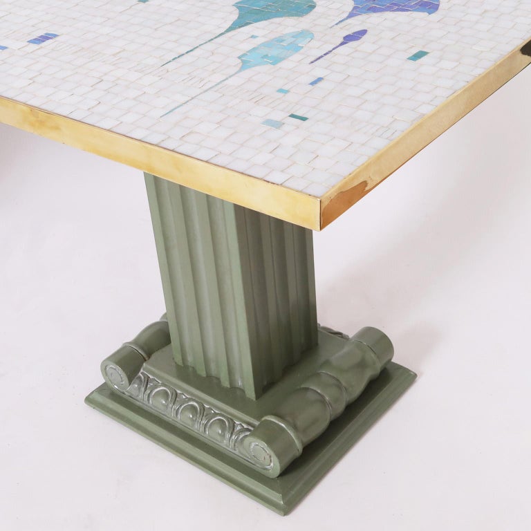 Pair of Neo Classic Tile Top Tables or Stands For Sale at 1stDibs