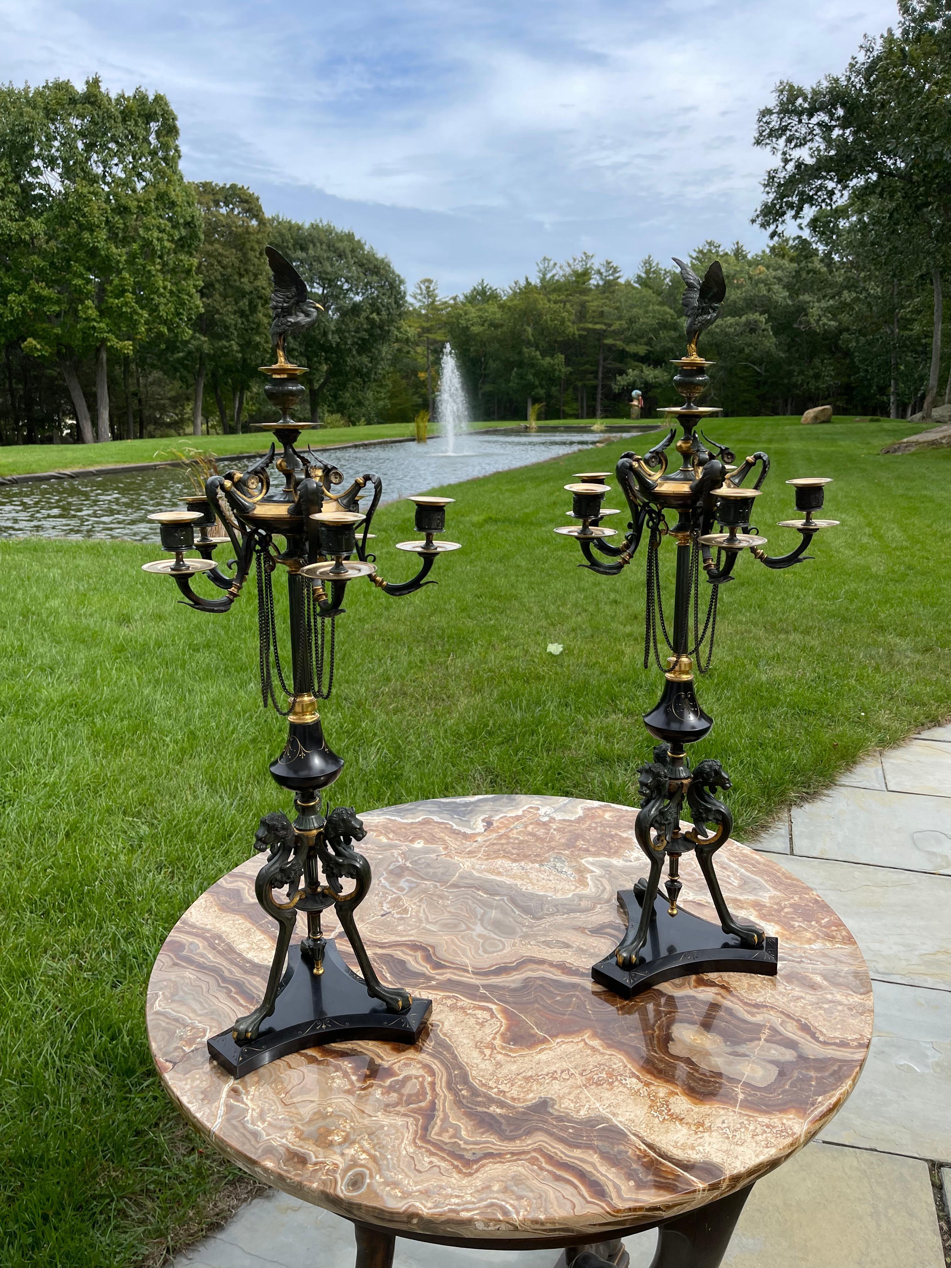 Pair of Neo-Classical Candelabra by Barbedienne For Sale 12