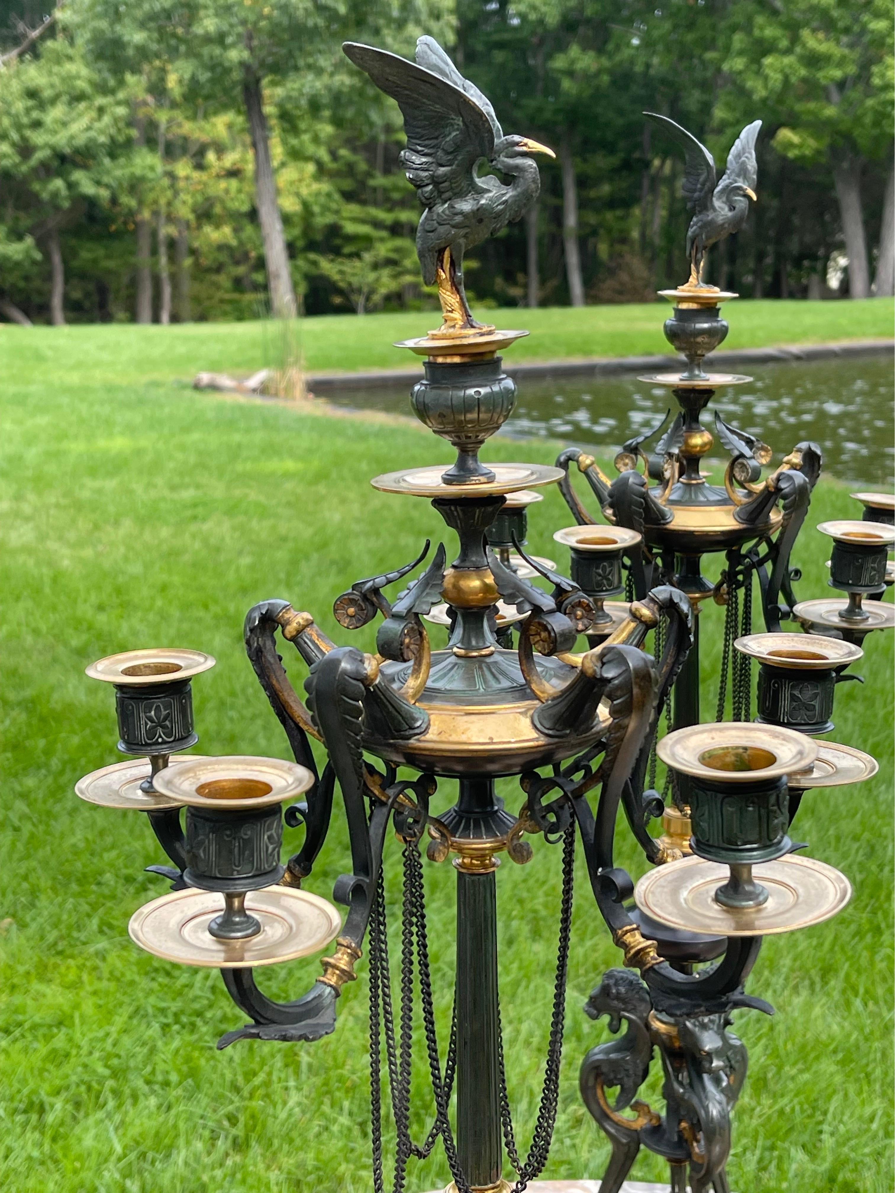 Pair of Neo-Classical Candelabra by Barbedienne In Good Condition For Sale In New Haven, CT