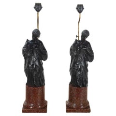 Antique Pair of Neo-Classical Figural Lamps