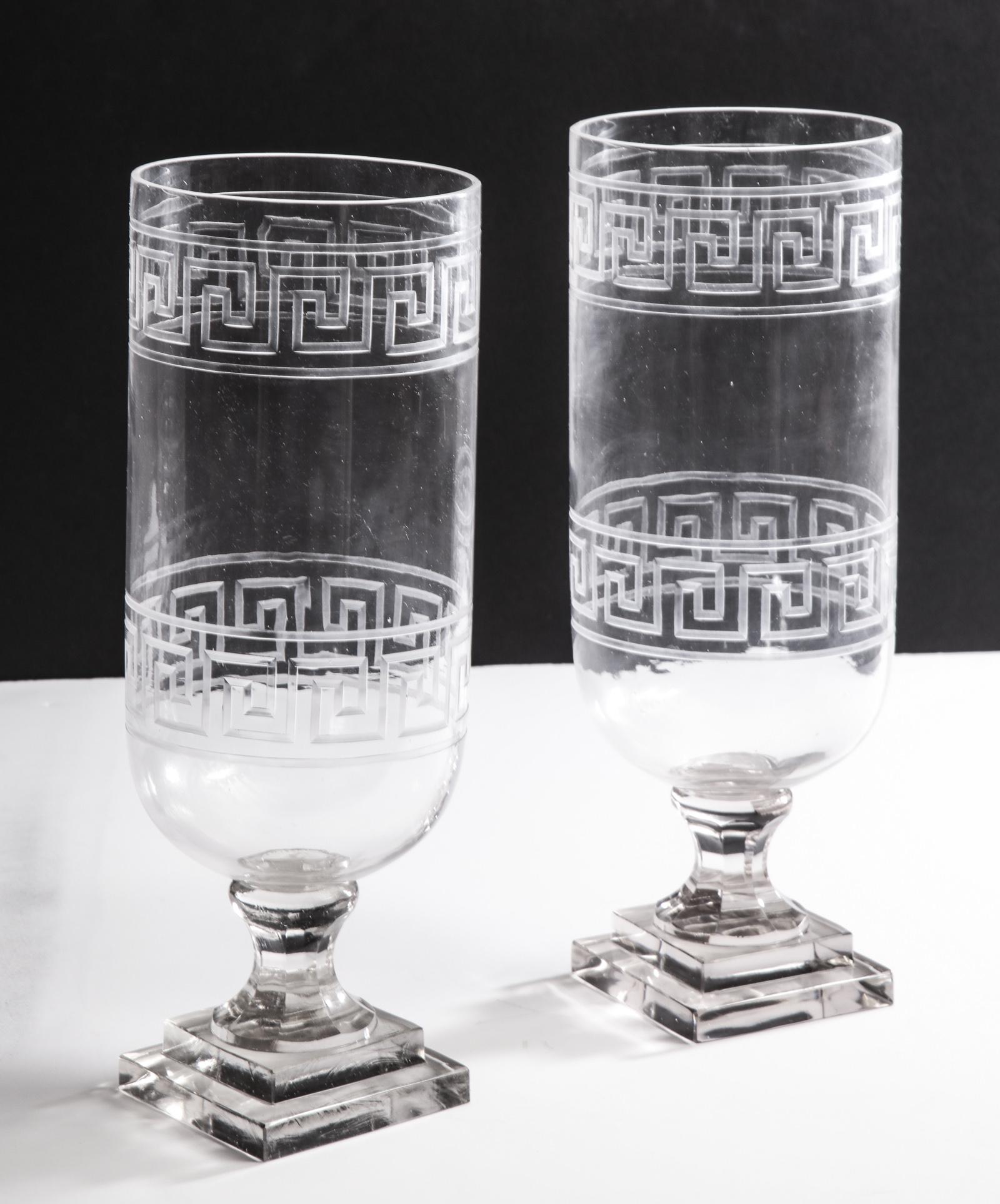 Pair of Neoclassical Hurricane Candleholders 6