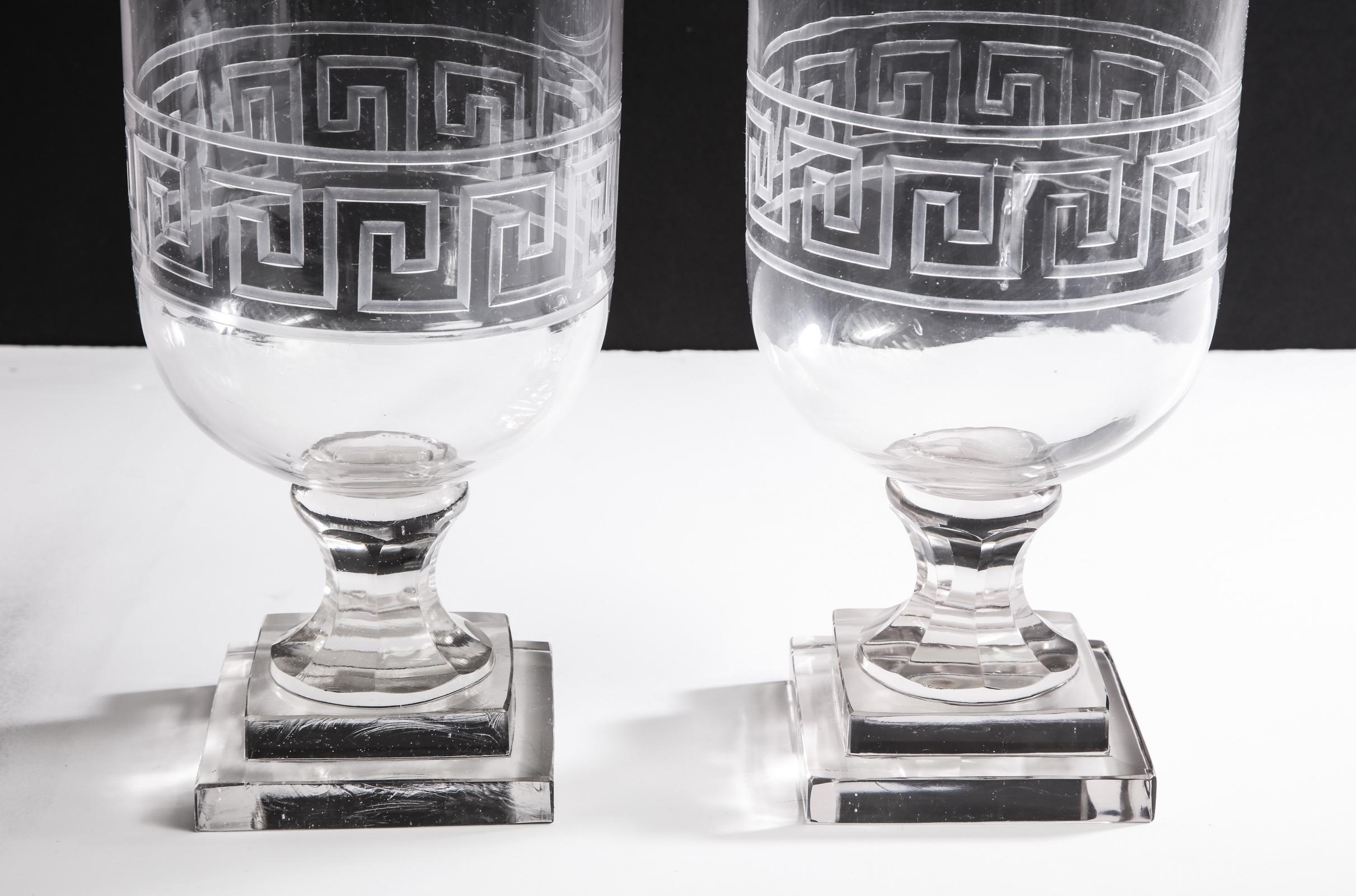 Pair of Neoclassical Hurricane Candleholders 8