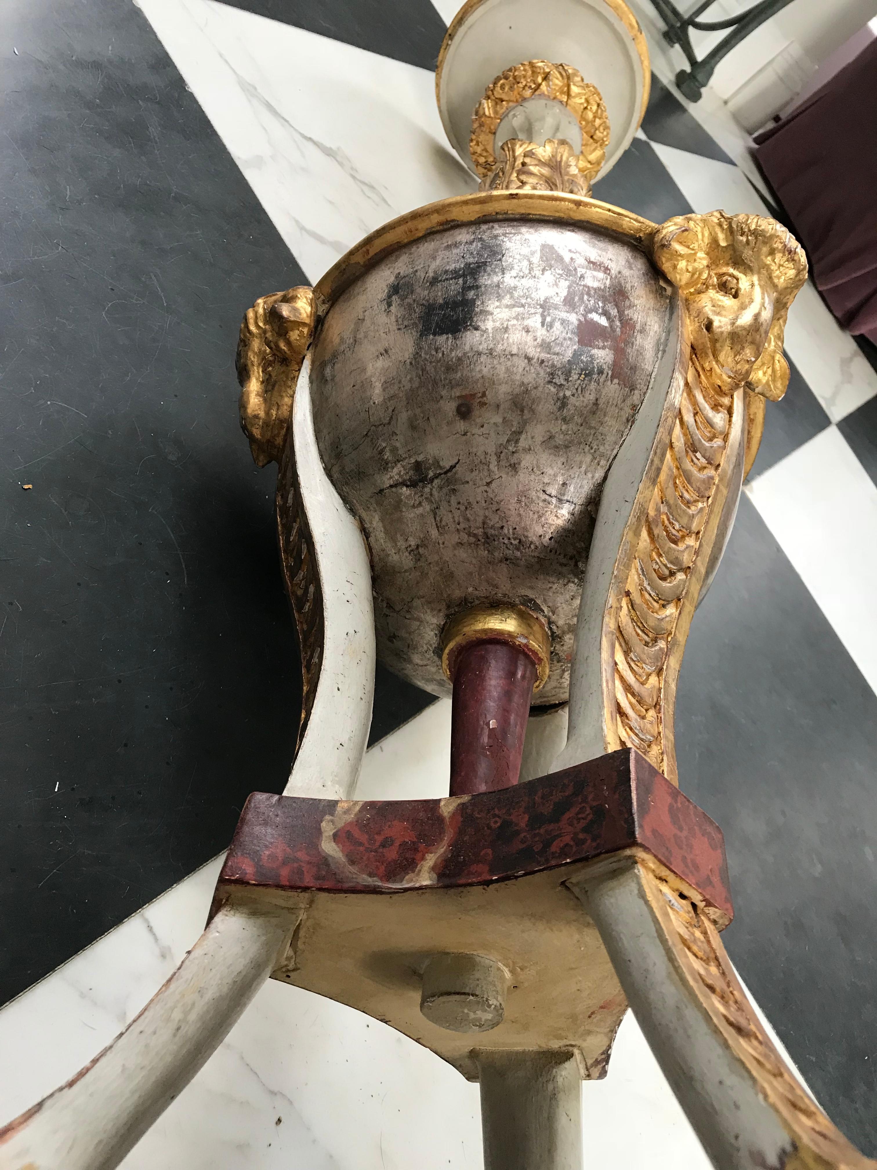 Hand-Painted Neo-Classical Floor Lamps For Sale