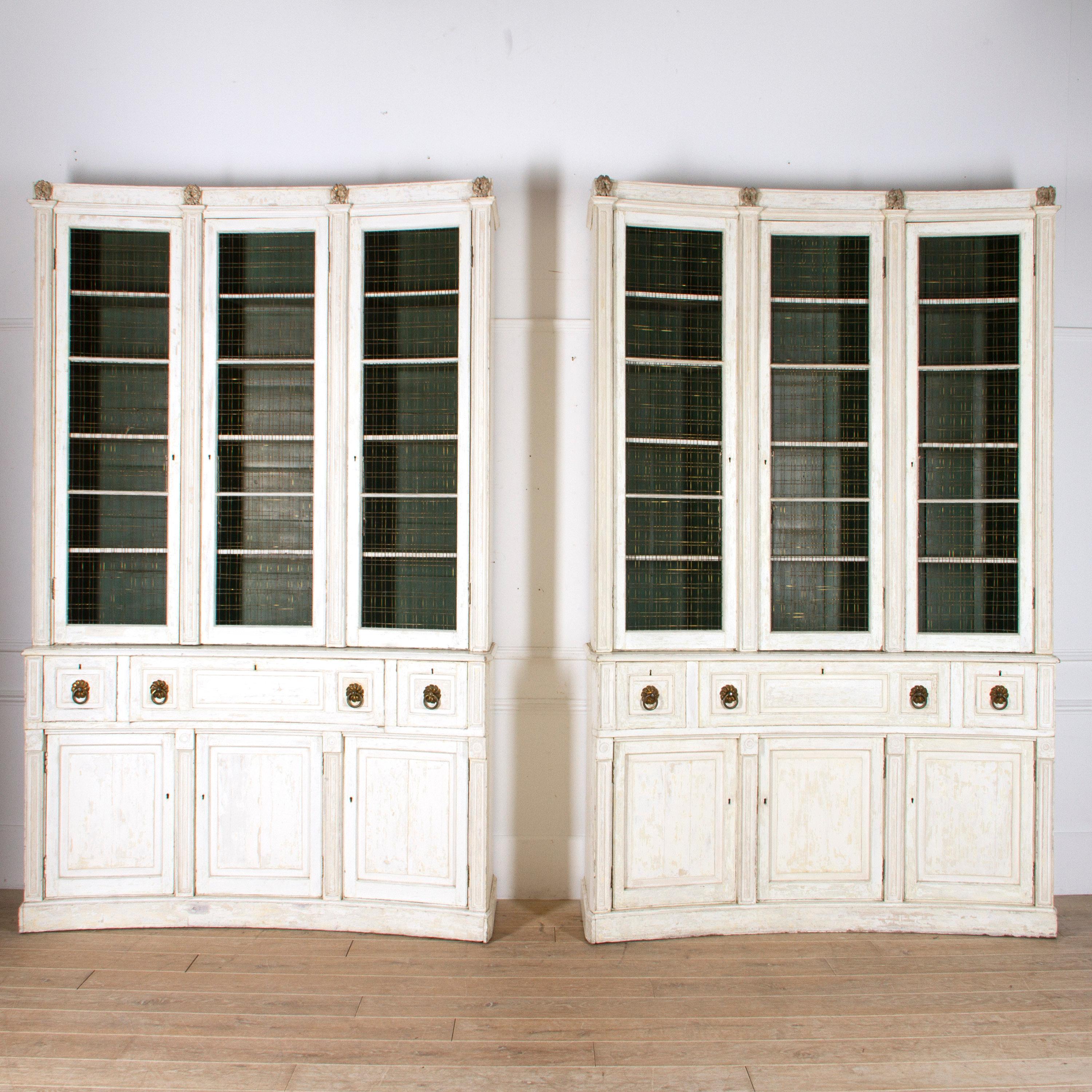 Pair of Neo-Classical Library Bookcases For Sale 3