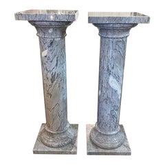 Pair of Neo-Classical Style Antique Marble Pedestals