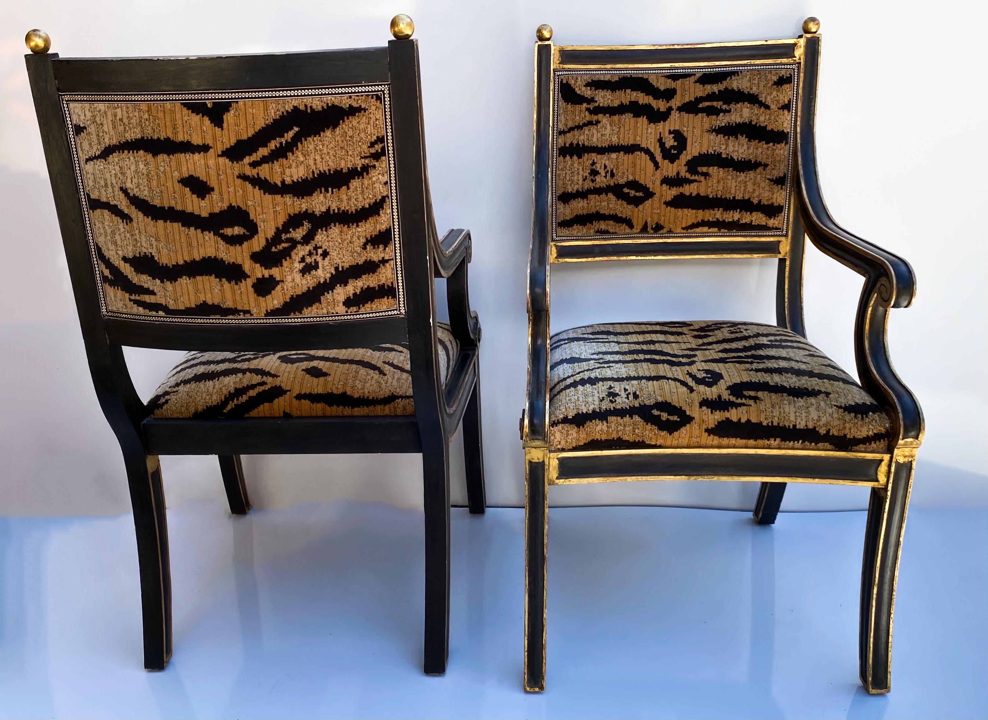 Neoclassical Pair of Neo-Classical Style Bergère Chairs by Jerry Pair for Formations 