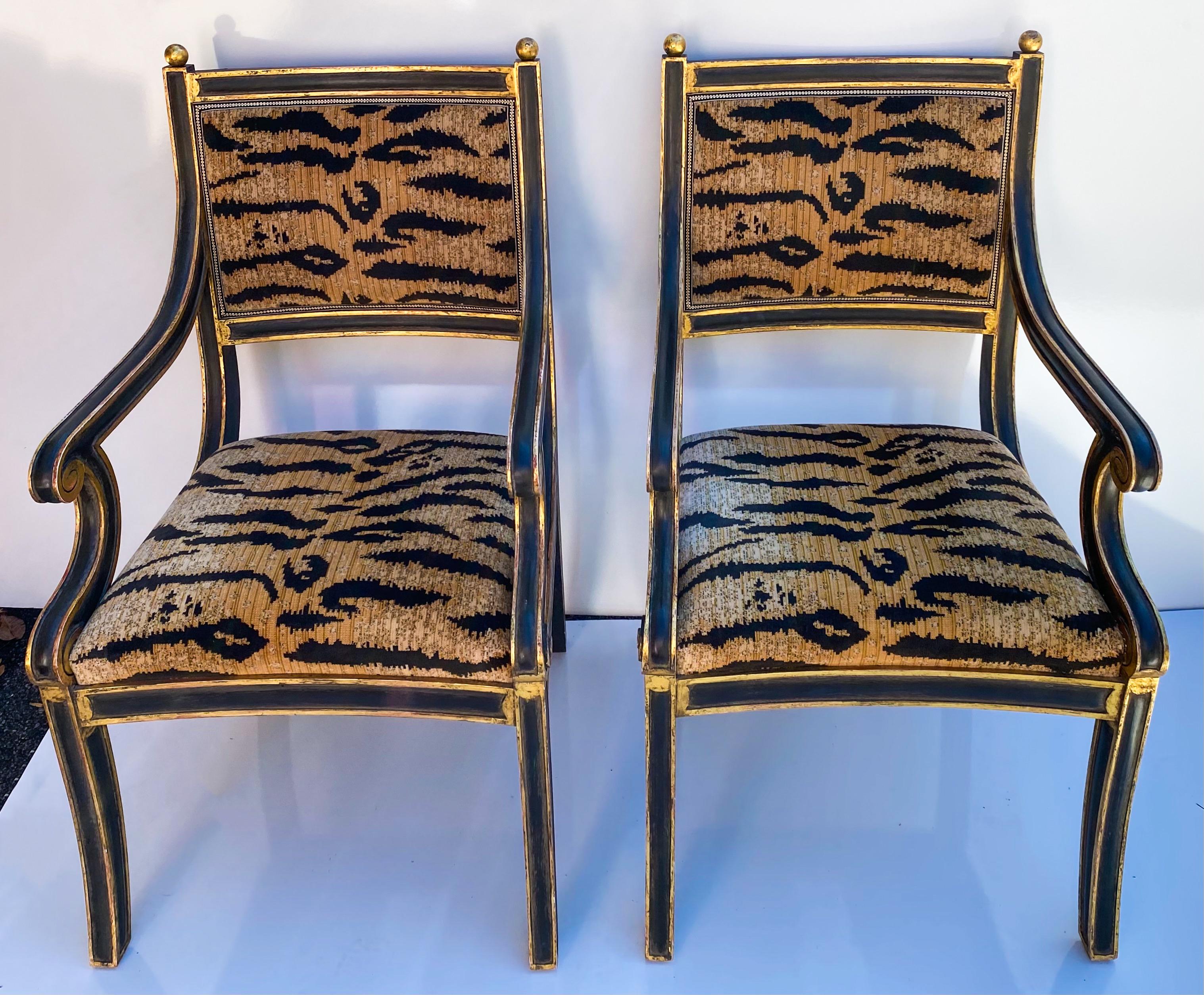 Velvet Pair of Neo-Classical Style Bergère Chairs by Jerry Pair for Formations 
